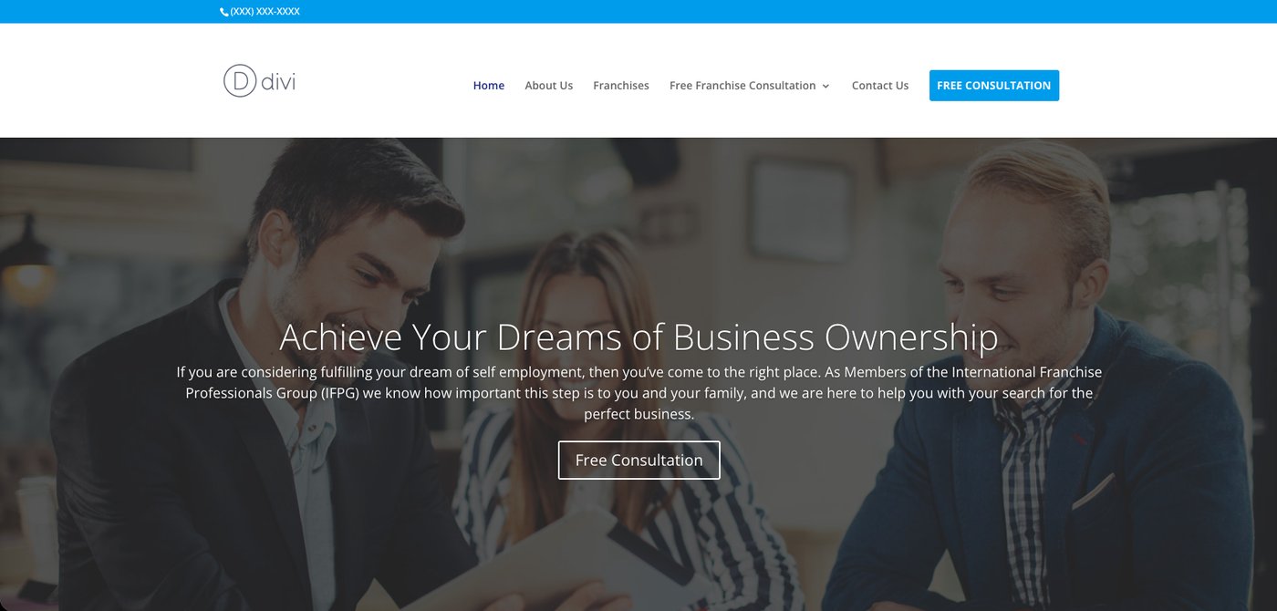 Template 1 homepage preview
