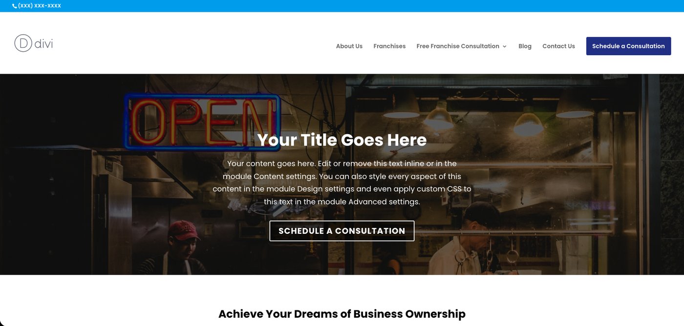 Template 2 homepage preview