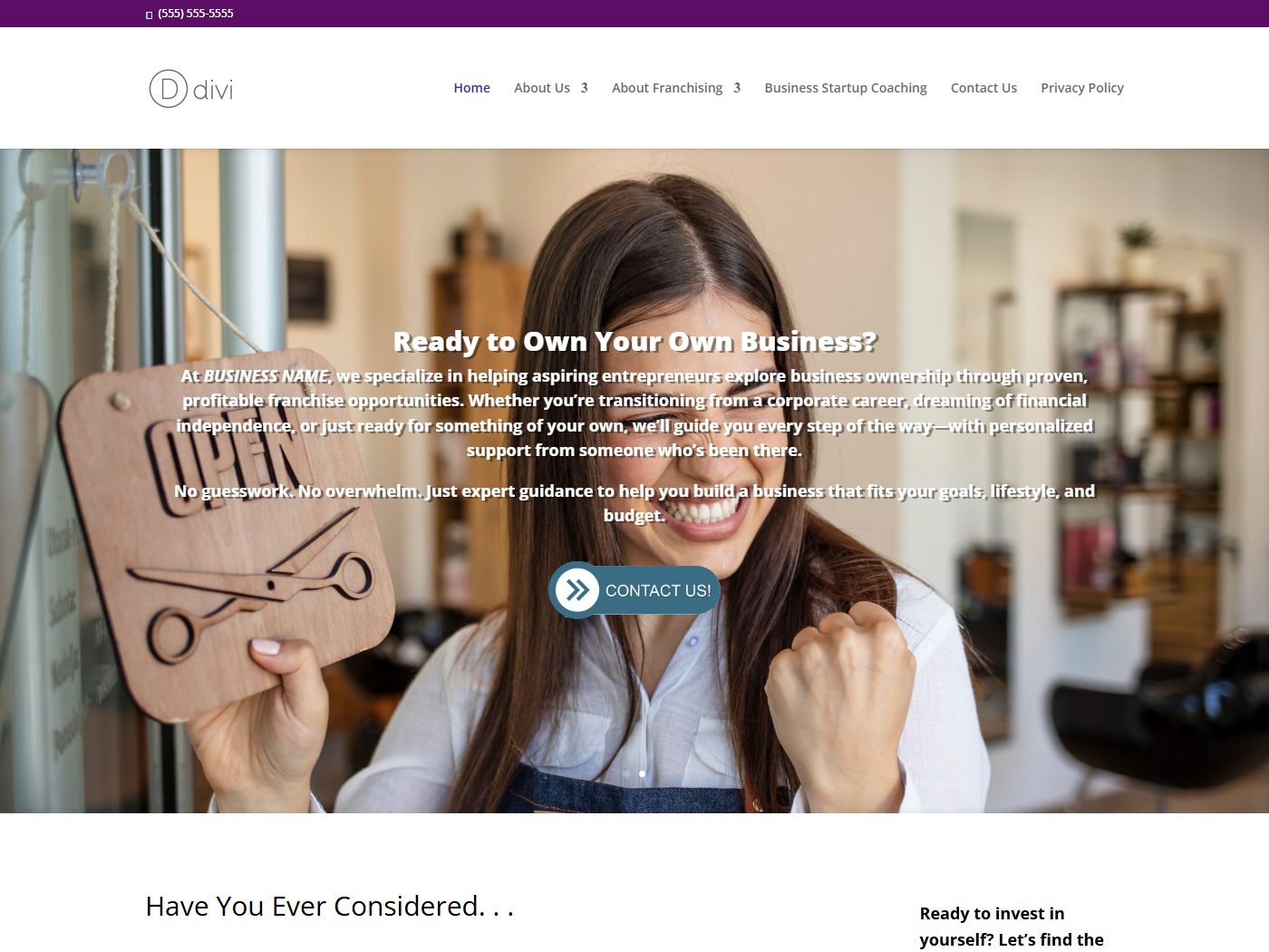 Template 9 homepage preview